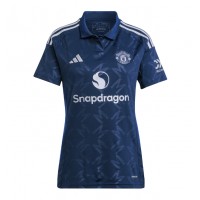 Camisa de Futebol Manchester United Alejandro Garnacho #17 Equipamento Secundário Mulheres 2024-25 Manga Curta